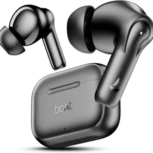 boAt Airdopes 161, Adv 4Mic ENx, 50H Battery,Fast Charge,13mm Driver, Metallic Finish Bluetooth  (Carbon Black, True Wireless)