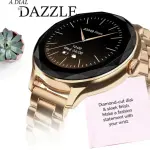 Noise Grace Women's Collection 1.1 AMOLED Display with Diamond Cut Metal Dial Smartwatch  (Rose Gold Strap, Regular)