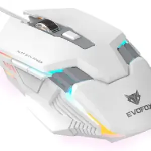 EVOFOX Spectre 3600 DPI Gaming Sensor and 7 Colours Rainbow Lighting Wired Ambidextrous Optical Gaming Mouse  (USB 2.0, White)